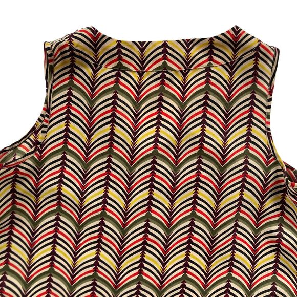 Banana Republic Sheer Abstract Chevron Print Tank Top Size Large Petite - Picture 4 of 5